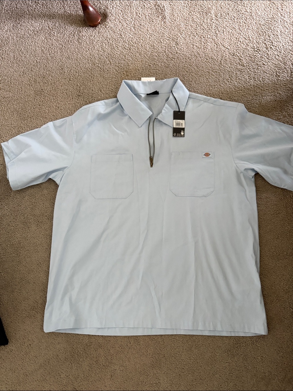 Dickies Men's Pale Blue Short Sleeve Work Polo